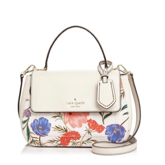 KATE SPADE CREAM LINEN SATCHEL - Picture 2 of 7